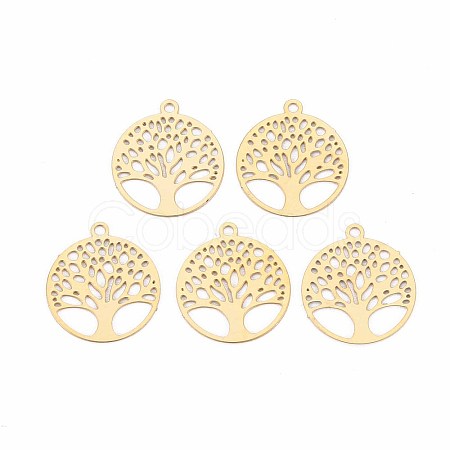 Rack Plating 201 Stainless Steel Filigree Pendants X-STAS-T057-49G-1