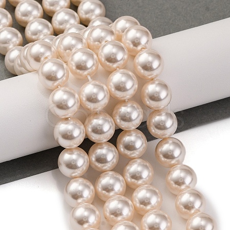 Baking Paint Pearlized Glass Pearl Round Bead Strands PEAR-H019-02D-02-1