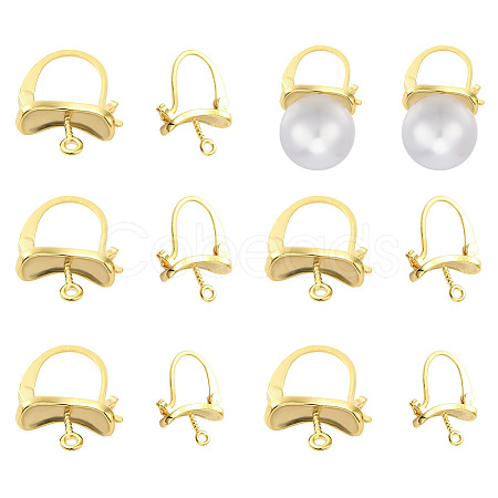 10Pcs Brass Hoop Earring Finding for Women DIY-AR0004-45-1