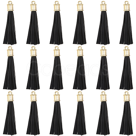 18Pcs PU Imitation Leather Tassel Pendants FIND-CL0001-71A-1