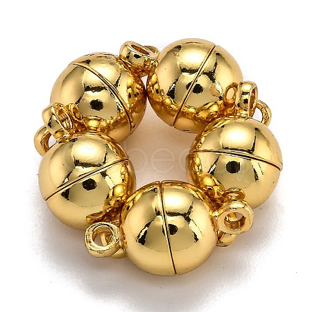 Rack Plating Brass Magnetic Clasps with Loops LS-KK-F801-02B-G-1