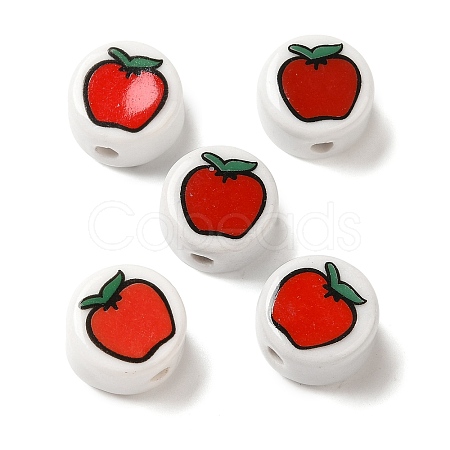 Christmas Theme Glazed Porcelain Beads PORC-NH0001-01B-1