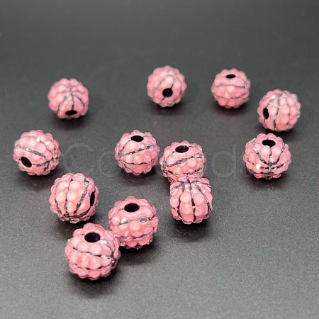 Opaque Acrylic Beads SACR-WH0008-028A-1