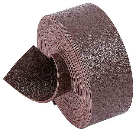 2M Flat Double Face Lychee Pattern Imitation Leather Band LC-WH0010-01A-02-1