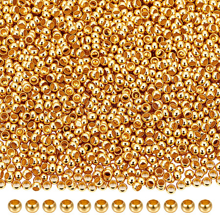 2000Pcs Brass Crimp Beads KK-ME0003-33G-1