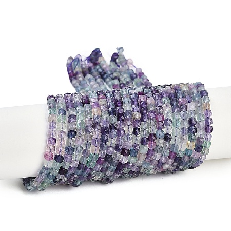 Natural Colorful Fluorite Beads Strands G-P553-E01-03-1