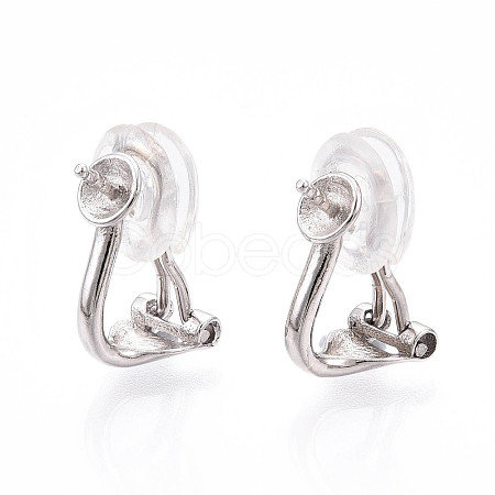 925 Sterling Silver Clip-on Earring Findings STER-T008-155P-1