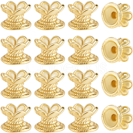20Pcs Brass Lotus Beads KK-BBC0015-59-1