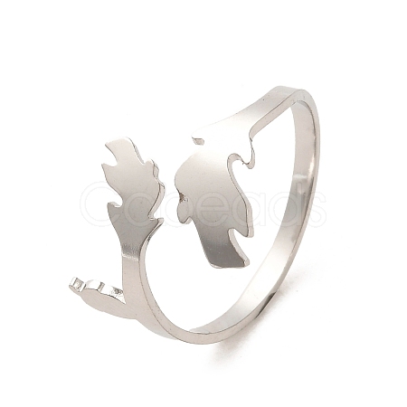 Non-Tarnish 304 Stainless Steel Open Cuff Rings RJEW-Q808-02B-P-1