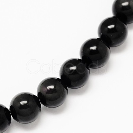 Grade AA Natural Obsidian Round Beads Strands G-L275-03-6mm-1