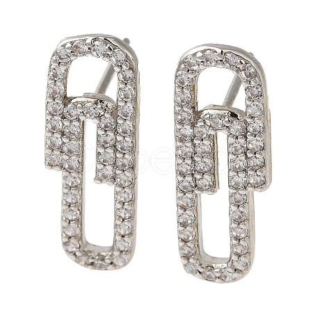 Rack Plating Brass Stud Earrings EJEW-C102-31P-1