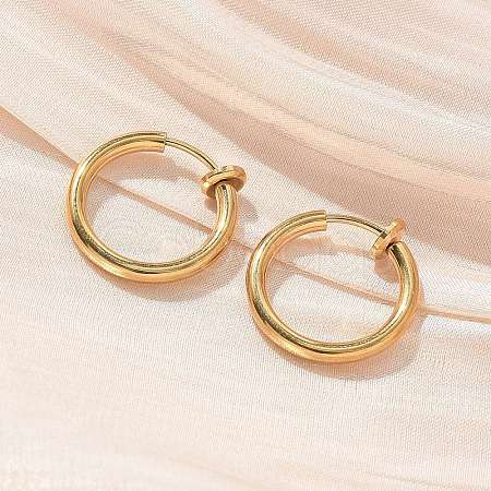 Ion Plating(IP) 304 Stainless Steel Clip-on Earrings EJEW-M218-03B-G-1