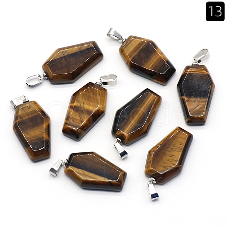 Natural Tiger Eye Pendants PW-WG38001-13-1