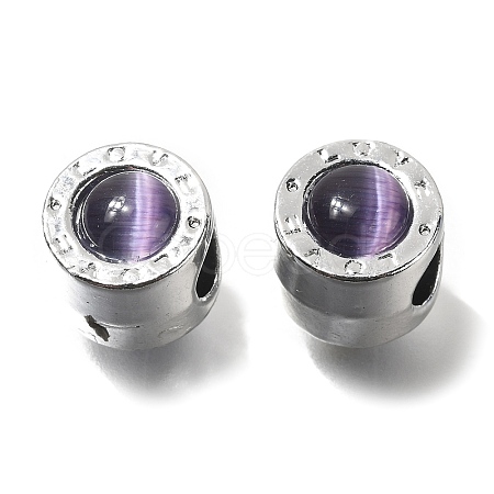 Rack Plating Alloy Glass European Beads FIND-H005-15P-1