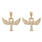 Brass Micro Pave Cubic Zirconia Pendants, Long-Lasting Plated, Wing Charm, Golden, 27.5x32.5x3.5mm, Hole: 8.7x4.4mm