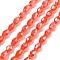 Transparent Electroplate Glass Beads Strands, Faceted, Oval, Orange Red, 8.5x5.5mm, Hole: 1.2mm, about 70pcs/strand, 20.87~23.23''(53~59cm)