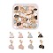 32Pcs 8 Style Zinc Alloy Enamel Pendants, Badminton & Racket, Light Gold, 14~20x11x2~3mm, Hole: 1.8mm, 4pcs/Style