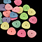 Spray Painted Fluorescent Acrylic Beads, Twisted Disc, Mixed Color, 15x15x3mm, Hole: 2mm, about 1870pcs/500g