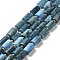 Natural Apatite Beads Strands, with Seed Beads, Faceted, Column, 8.5~11x5.5~6.5mm, Hole: 1mm, about 14~15pcs/strand, 7.48''(19cm)