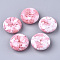 Resin Beads, Imitation Gemstone Chips Style, Flat Round, Pink, 26x10mm, Hole: 3mm