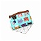 Cat Pattern Cloth Clutch Bags, Change Purse with Zipper, for Women, Rectangle, Cyan, 12x8cm