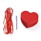 Non-Woven Fabric Pennant Flags, for Party Celebrations, with Ribbon and Plastic Pin, Heart, Red, Heart: 60x73x2mm, Hole: 3mm