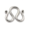 Non-Tarnish 304 Stainless Steel Clasps, M Clasps, Stainless Steel Color, 11x13x1.5mm