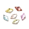 Glass Rhinestone Cabochons, Point Back & Back Plated, Faceted, Rhombus, Mixed Color, 8x5x2mm