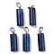 Natural Lapis Lazuli Pendants, with Platinum Tone Brass Findings, Column Charms, 26~27x8~8.5mm, Hole: 4x6.5mm