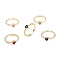 Brass Micro Pave Cubic Zirconia Cuff Rings, Open Solitaire Rings, Long-Lasting Plated, Real 18K Gold Plated, Heart, Mixed Color, 2mm, Inner Diameter: 17mm