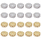 DICOSMETIC 20Pcs 2 Colors Brass Micro Pave Cubic Zirconia Bead Spacers, Flat Round/Gear, Clear, Platinum & Golden, 8x2mm, Hole: 2mm, 10pcs/color