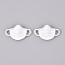 Alloy Links, Baking Painted, Face Mask Shape, White, 14x23x3.5mm, Hole: 2.5x4mm