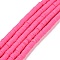 Handmade Polymer Clay Beads Strands, for DIY Jewelry Crafts Supplies, Heishi Beads, Disc/Flat Round, Deep Pink, 6x0.5~1mm, Hole: 1.8mm, about 290~320pcs/strand, 15.75 inch~16.14 inch(40~41cm)