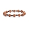 Mala Beads Bracelet, Natural Rudraksha & Tiger Eye & Synthetic Hematite Beaded Stretch Bracelet for Women, Saddle Brown, Inner Diameter: 2-1/4 inch(5.6cm)