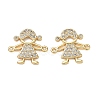 Brass Micro Pave Colorful Cubic Zirconia Connector Charms for Jewelry Making CU-CBAAA59-01G-04-1