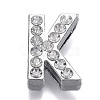 Alloy Letter Slide Charms RB-F034-01K-P-RS-1