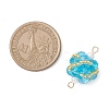 8Pcs 8 Colors Glass Beaded Round Sphere Links PALLOY-MZ00874-3