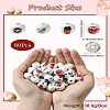 80Pcs 4 Styles Coffee Printed Wooden European Beads WOOD-CJ0001-82-9