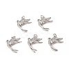 Brass Micro Pave Cubic Zirconia Bird Pendants KK-E068-VB297-4