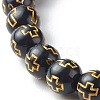 Imitation Wood Plating Acrylic Beads Stretch Bracelet Sets BJEW-JB06592-6