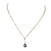 Ocean Natural Cultured Freshwater Pearl & Round Shell Pearl Beaded Pendant 304 Stainless Steel Satellite Chain Necklaces for Women NJEW-JN06039-5