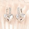 Brass Micro Pave Clear Cubic Zirconia Hoop Dangle Earrings EJEW-G471-30C-P-3