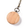 Bamboo Pocket Watch with Brass Curb Chain and Clips WACH-D017-B04-AB-3