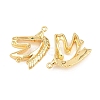 Brass Micro Pave Cubic Zirconia Connector Charms CU-CBA56CE-03G-2