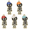 5Pcs 5 Colors Alloy Enamel Pendants ENAM-YW0002-48-1