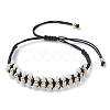 Adjustable Faceted Glass Nylon Cord Braided Bead Bracelets for Women Men BJEW-JB10369-1