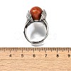 Natural Red Jasper Wings Adjustable Rings RJEW-K241-04AS-10-5