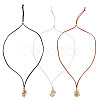 3Pcs Faux Suede Macrame Pouch  Pendant Necklaces NJEW-TAC0052-02-2