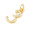 Brass Micro Pave Clear Cubic Zirconia Charms KK-P339-27G-03-2