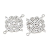 Brass Micro Pave Clear Cubic Zirconia Connector Charms CU-CBA7BFE-03E-P-2